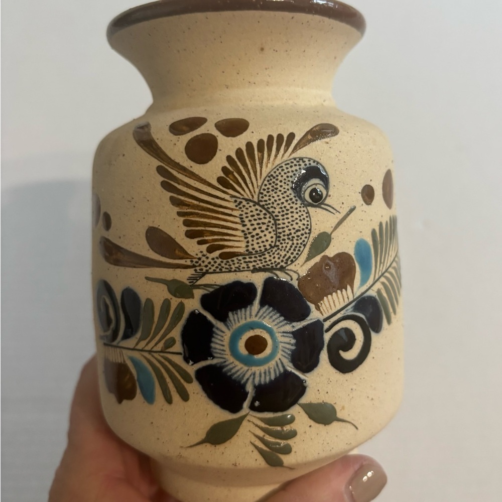 Tonala Mexican Pottery Bird vase